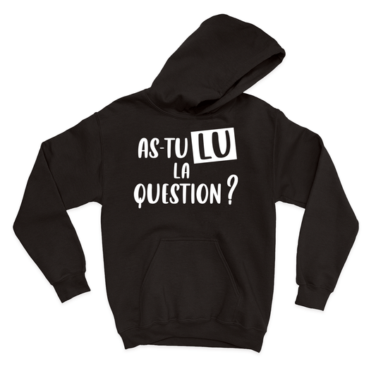 HOODIE | As - tu lu la question ? - Coton Ouaté à Capuchon - Petite Gazelle Atelier