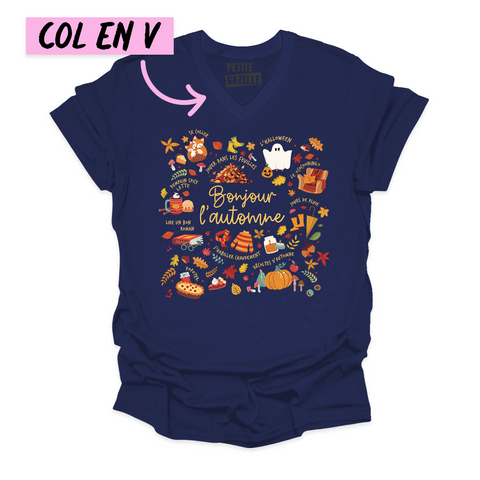 TSHIRT COL en V | Bonjour l'automne