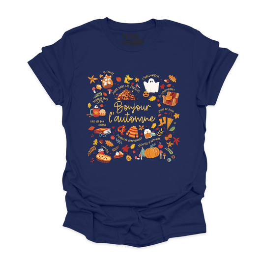 T - SHIRT COL ROND | Bonjour l'automne - T-shirt Unisexe Col Rond - Petite Gazelle Atelier