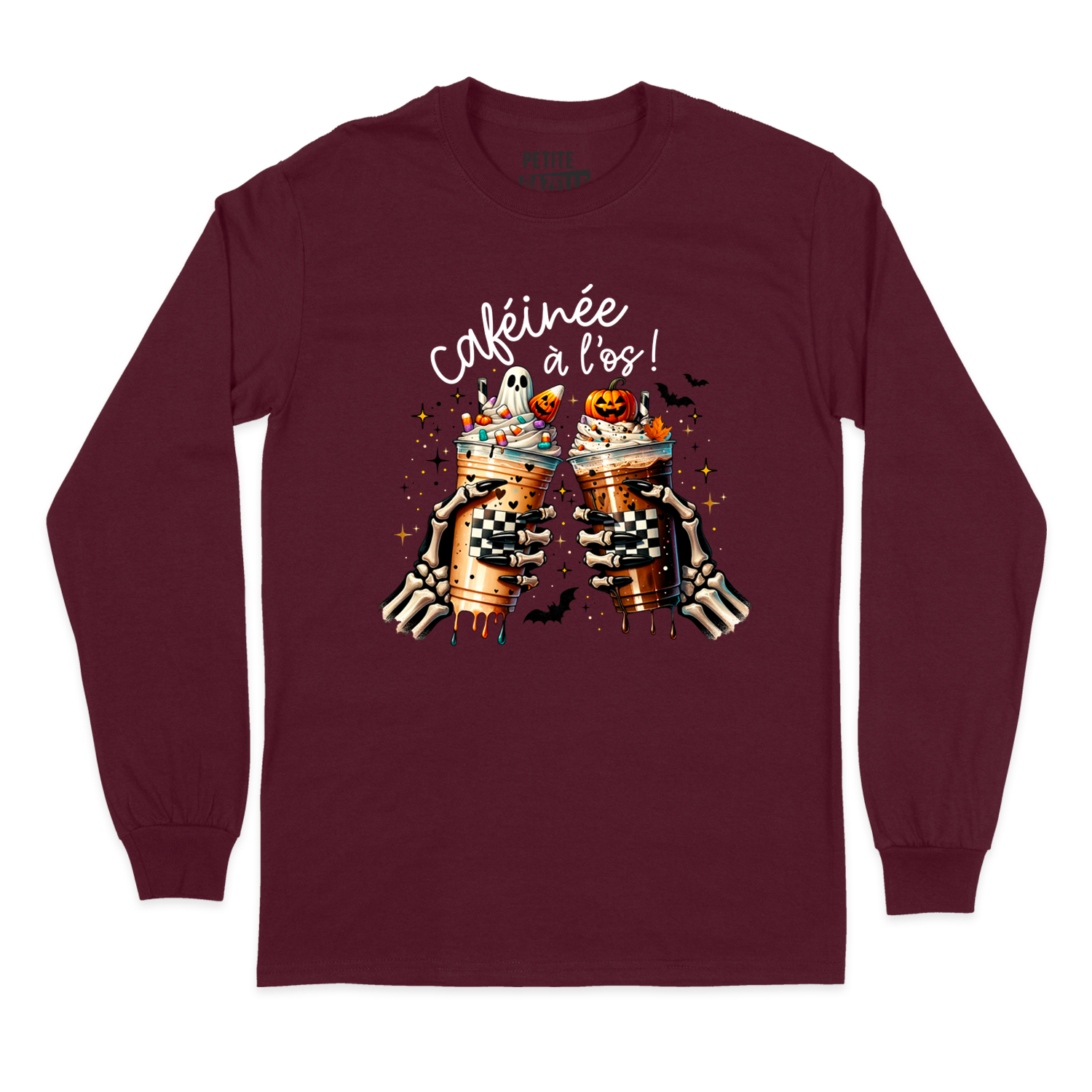 T-SHIRT À MANCHES LONGUES | Caféinée à l'os