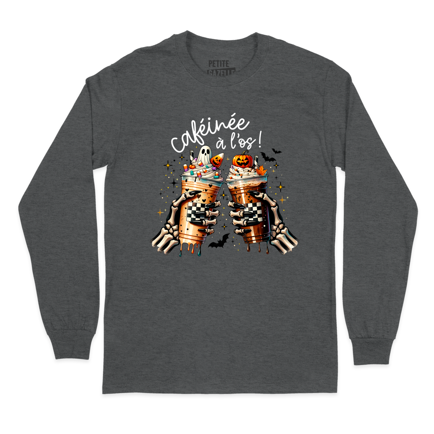 T-SHIRT À MANCHES LONGUES | Caféinée à l'os