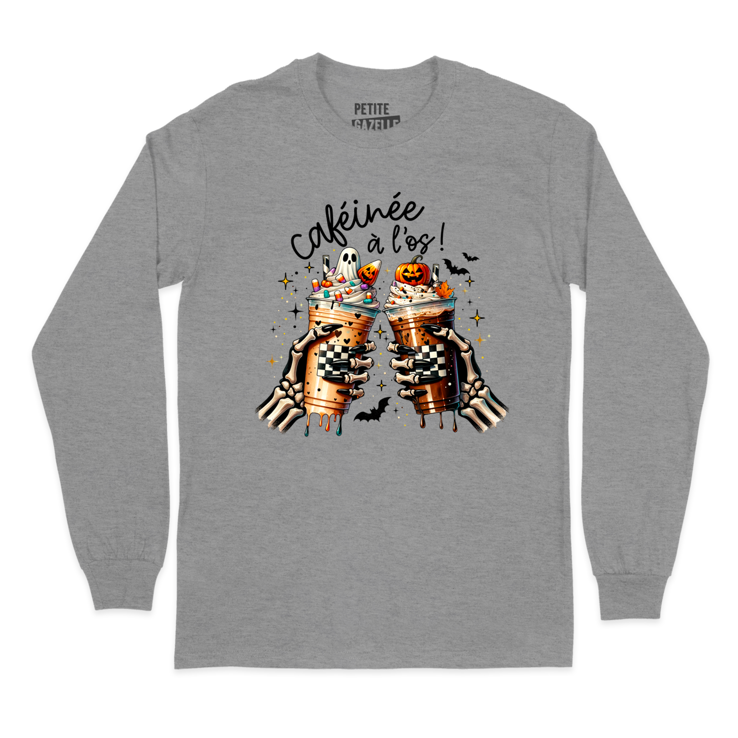 T-SHIRT À MANCHES LONGUES | Caféinée à l'os