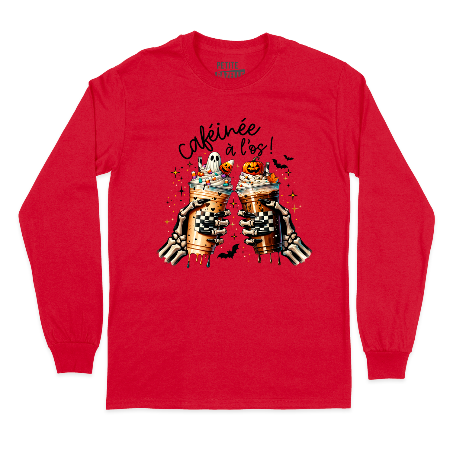 T-SHIRT À MANCHES LONGUES | Caféinée à l'os