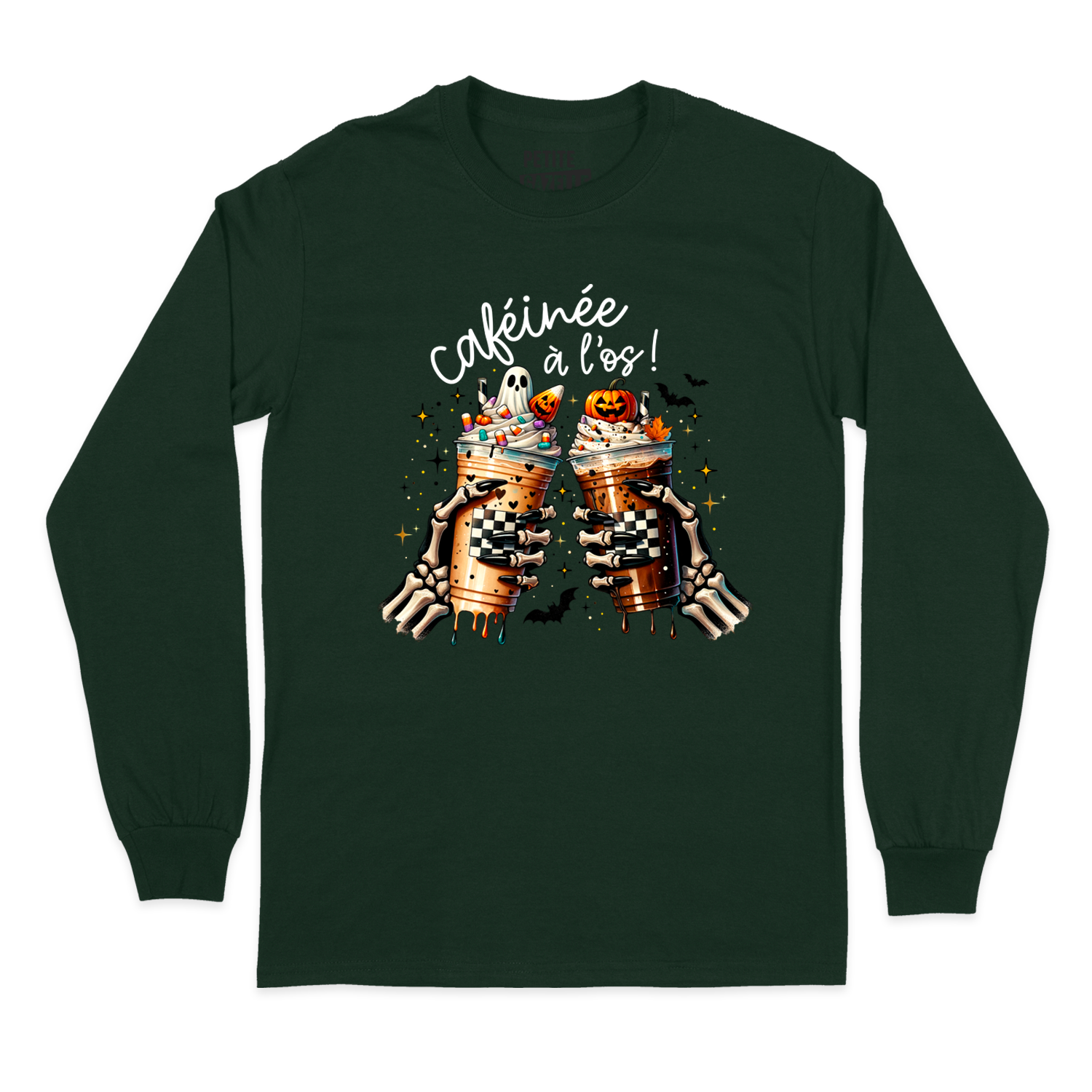 T-SHIRT À MANCHES LONGUES | Caféinée à l'os