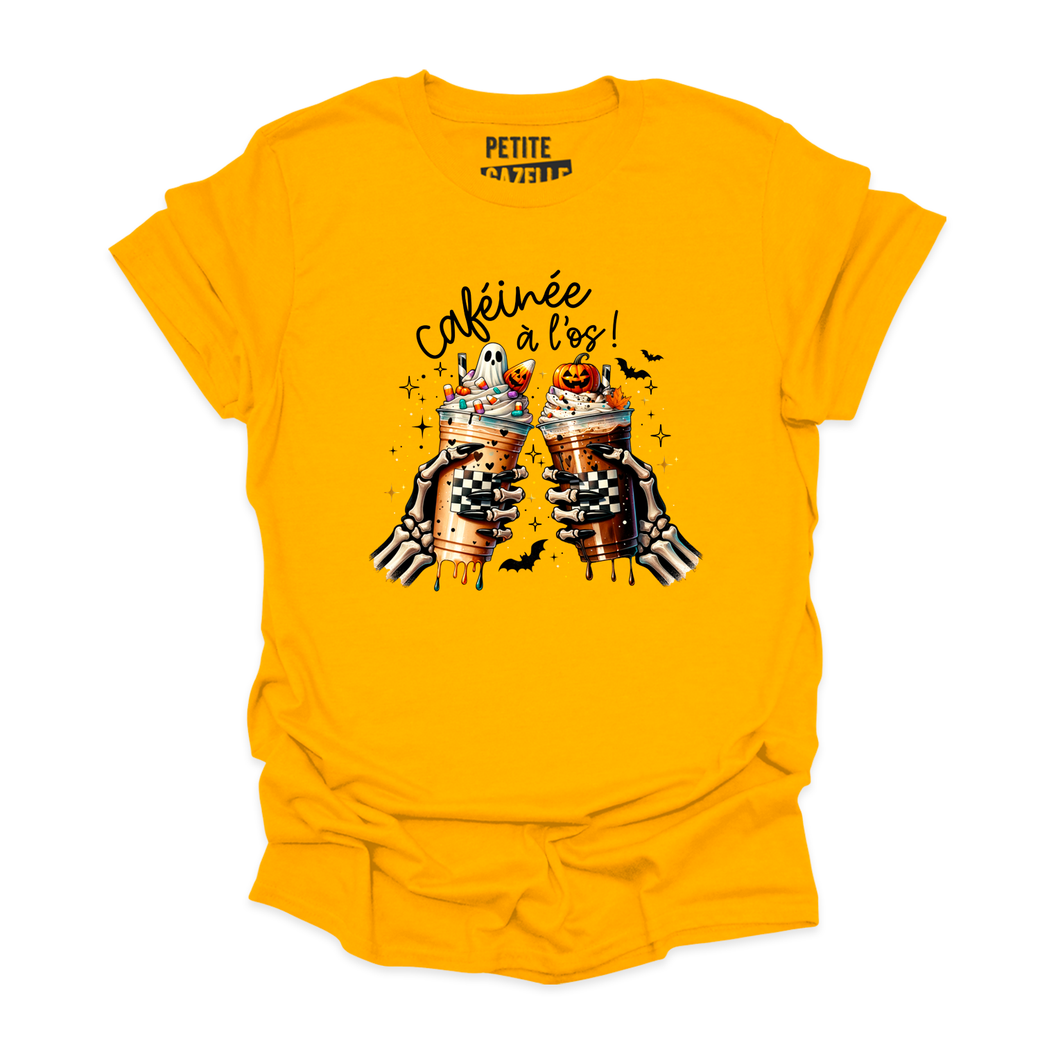 T-SHIRT COL ROND | Caféinée à l'os