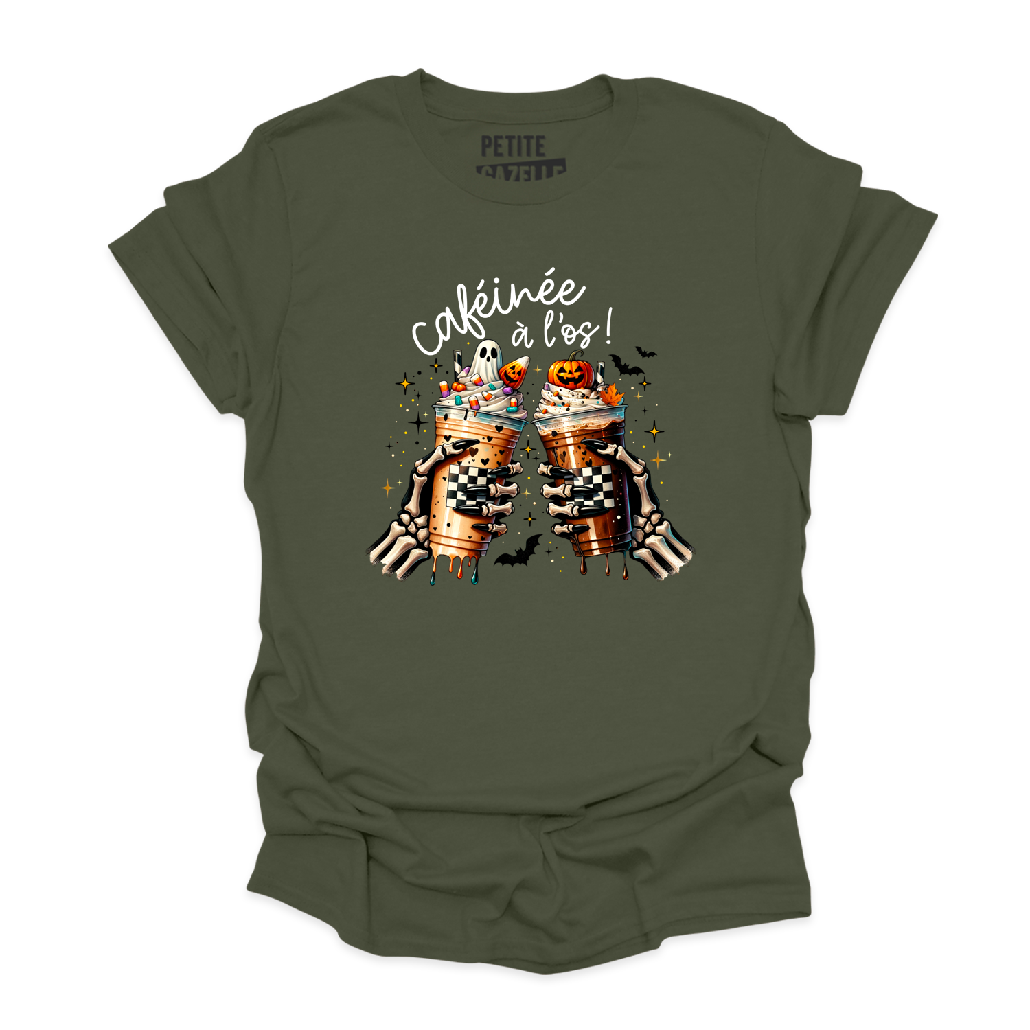 T-SHIRT COL ROND | Caféinée à l'os