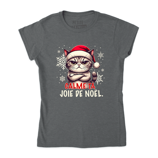 TSHIRT AJUSTÉ | Calme ta joie de Noël - T-Shirt coupe ajustée - Petite Gazelle Atelier