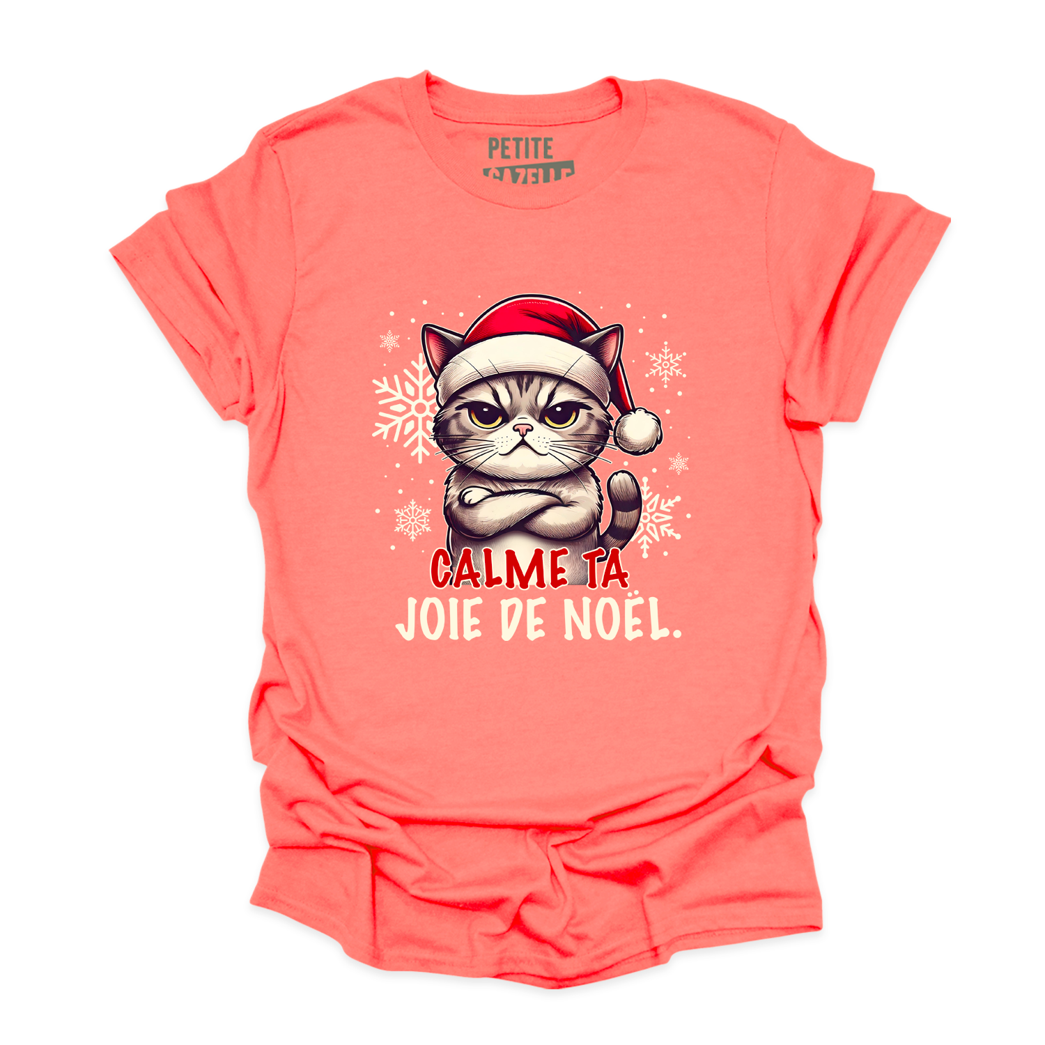 T-SHIRT COL ROND | Calme ta joie de Noël