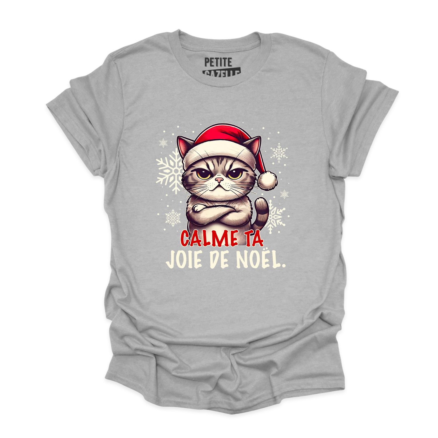 T-SHIRT COL ROND | Calme ta joie de Noël