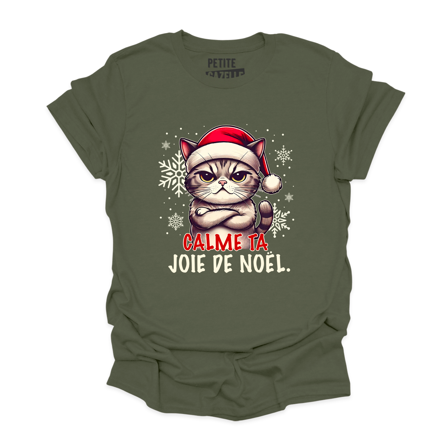 T-SHIRT COL ROND | Calme ta joie de Noël