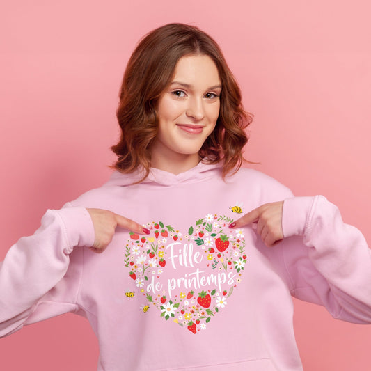 HOODIE | Fille de printemps - Coton Ouaté à Capuchon - Petite Gazelle Atelier