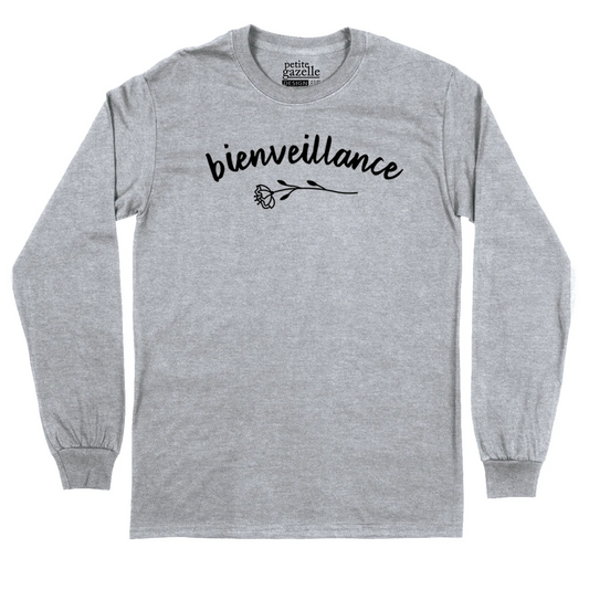 L - T-shirt manches longues gris pâle - Bienveillance