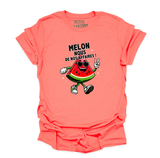 M - T-shirt Unisexe col rond corail - Melon nous de nos affaires