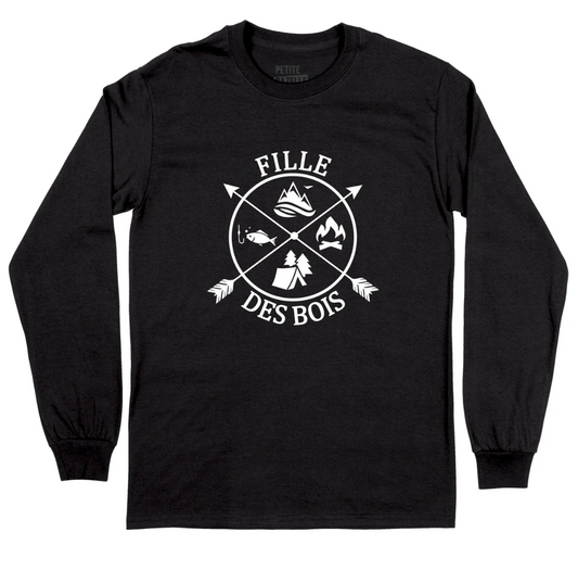 XXL - T-shirt manches longues noir - Fille des bois