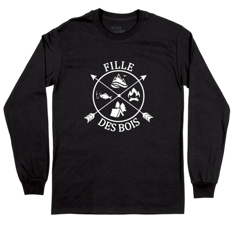 XXL - T-shirt manches longues noir - Fille des bois