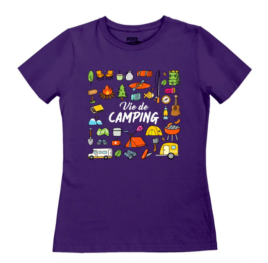L - T-shirt Ajusté Raisin - Vie de camping