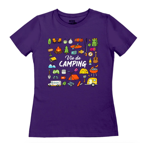 L - T-shirt Ajusté Raisin - Vie de camping