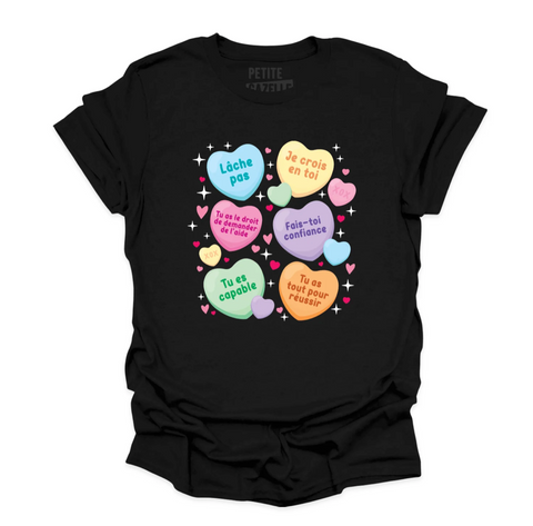 L - T-shirt Unisexe col rond noir - Encouragements