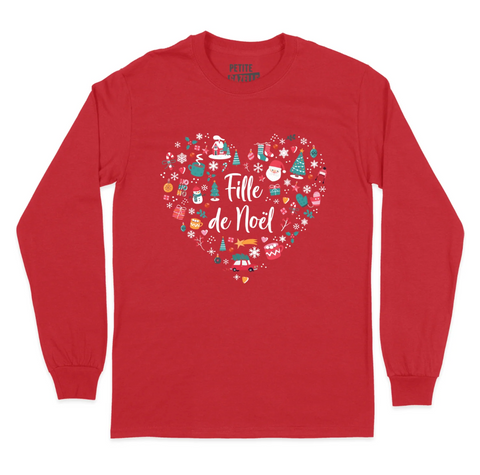 XXL - T-shirt manches longues rouge - Fille de Noël