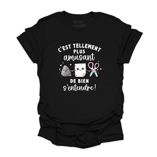 T - SHIRT COL ROND | C'est tellement plus amusant de bien s'entendre - T-shirt Unisexe Col Rond - Petite Gazelle Atelier