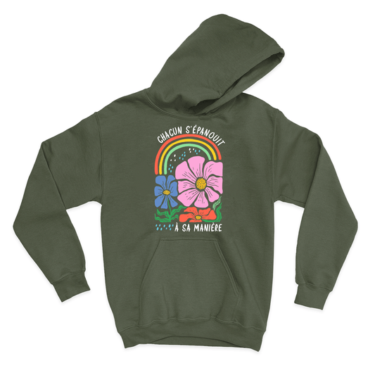 HOODIE | Chacun s'épanouit à sa mannière - Coton Ouaté à Capuchon - Petite Gazelle Atelier