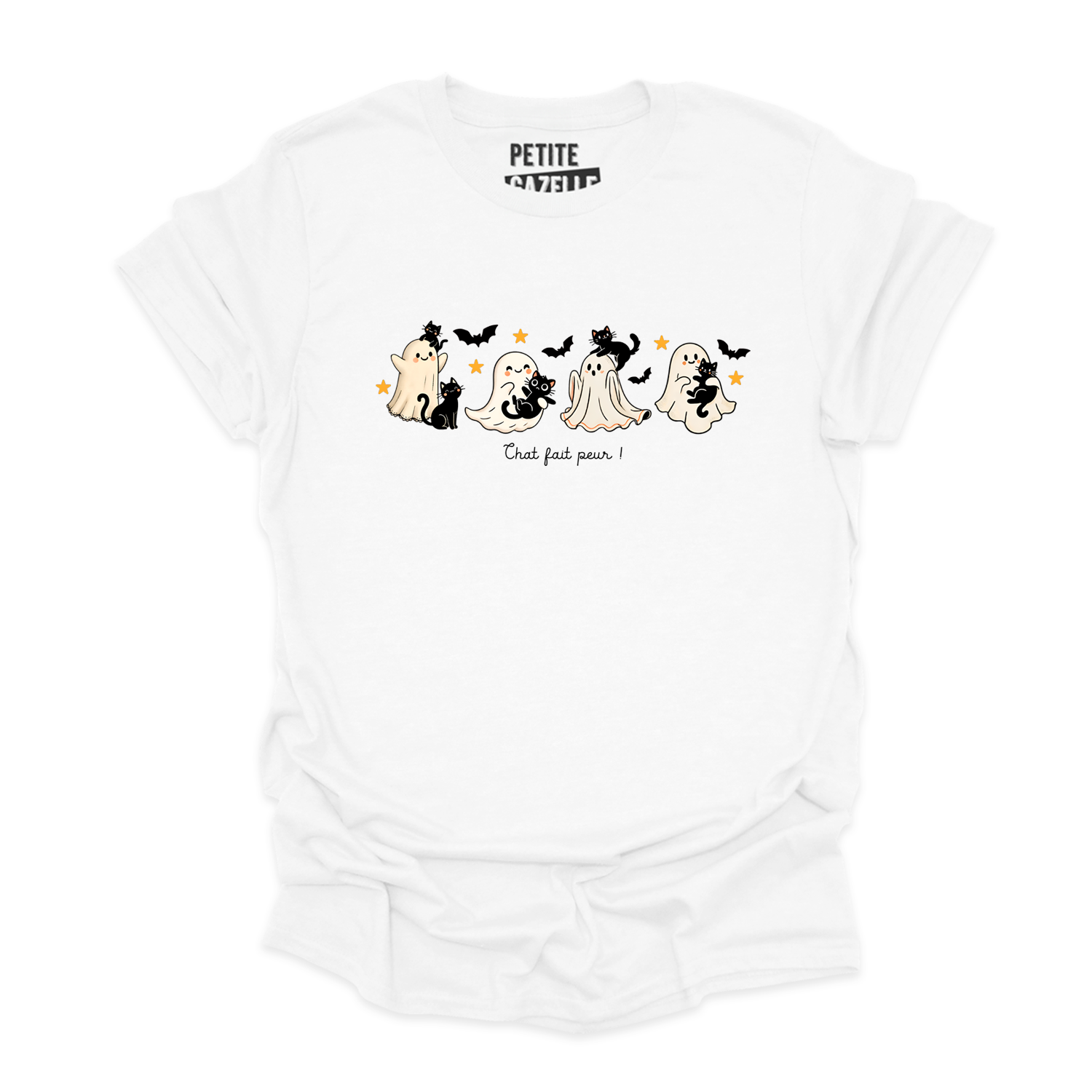 T-SHIRT COL ROND | Chat fait peur !