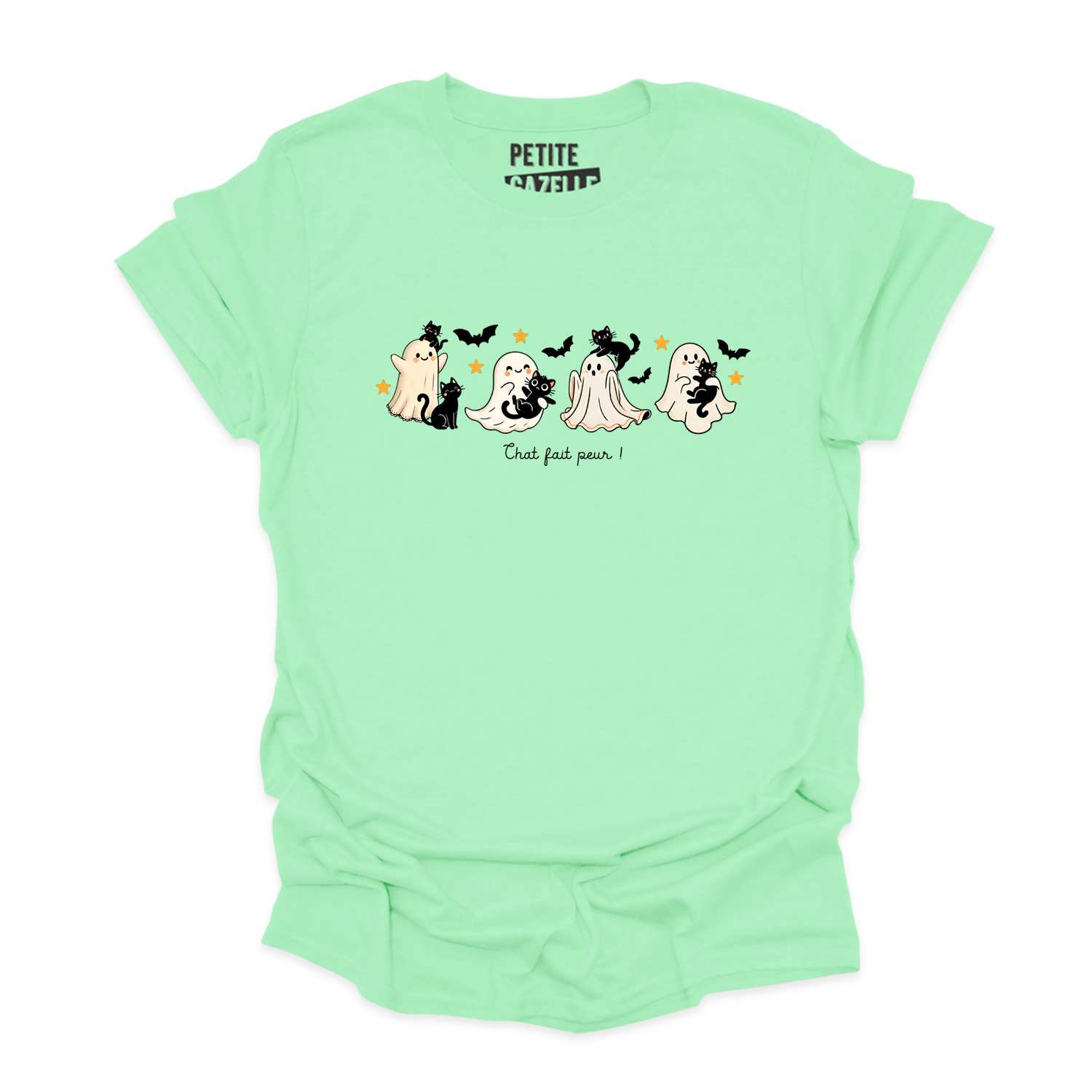 T-SHIRT COL ROND | Chat fait peur !