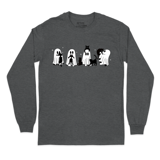 T - SHIRT À MANCHES LONGUES | Chats & Fantômes - T-Shirt à manches longues - Petite Gazelle Atelier