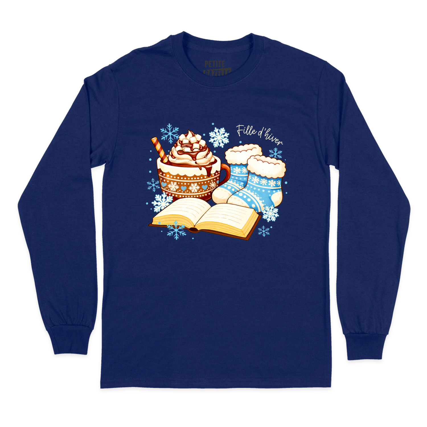 T-SHIRT À MANCHES LONGUES | Chocolat chaud et bas de laine