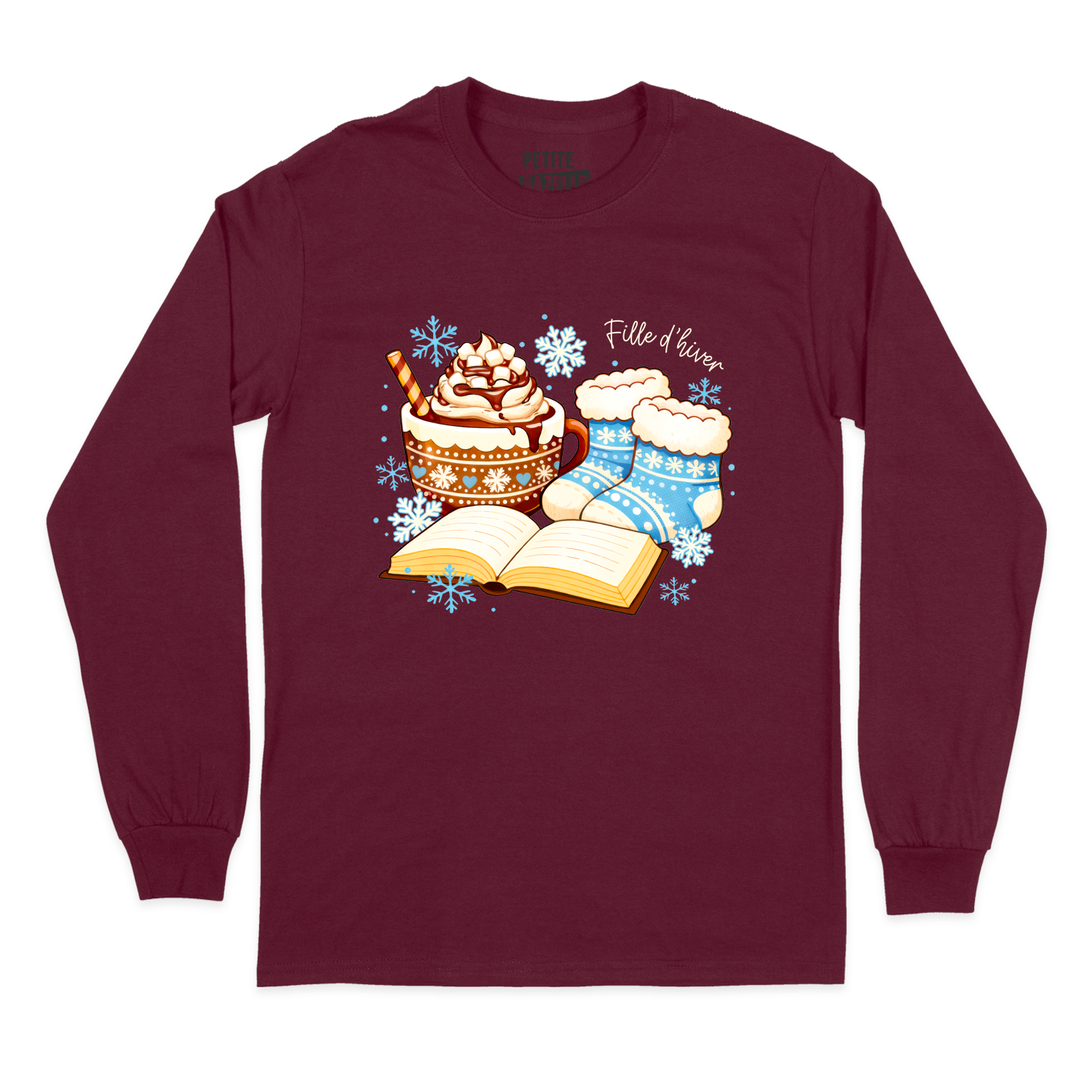 T-SHIRT À MANCHES LONGUES | Chocolat chaud et bas de laine
