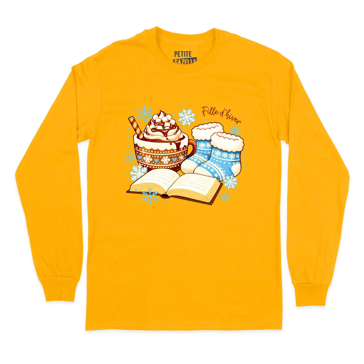T-SHIRT À MANCHES LONGUES | Chocolat chaud et bas de laine
