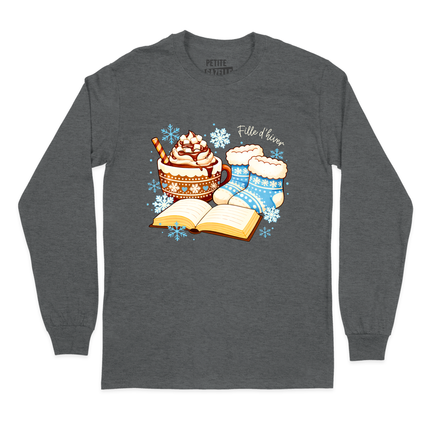 T-SHIRT À MANCHES LONGUES | Chocolat chaud et bas de laine