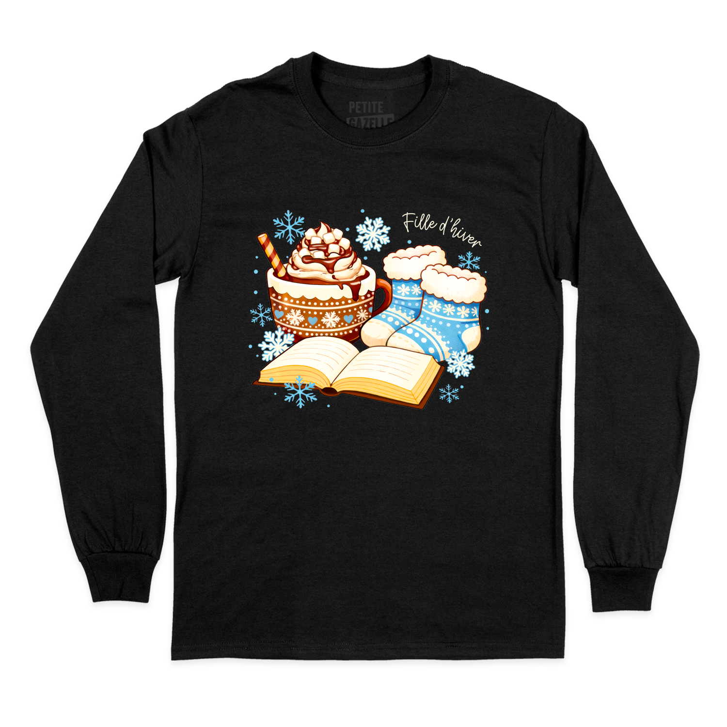 T-SHIRT À MANCHES LONGUES | Chocolat chaud et bas de laine