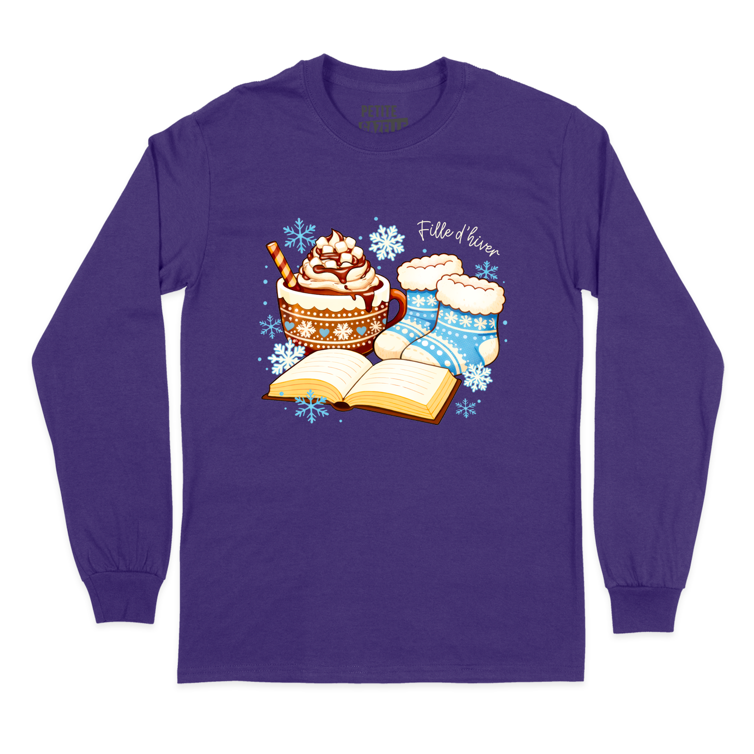 T-SHIRT À MANCHES LONGUES | Chocolat chaud et bas de laine
