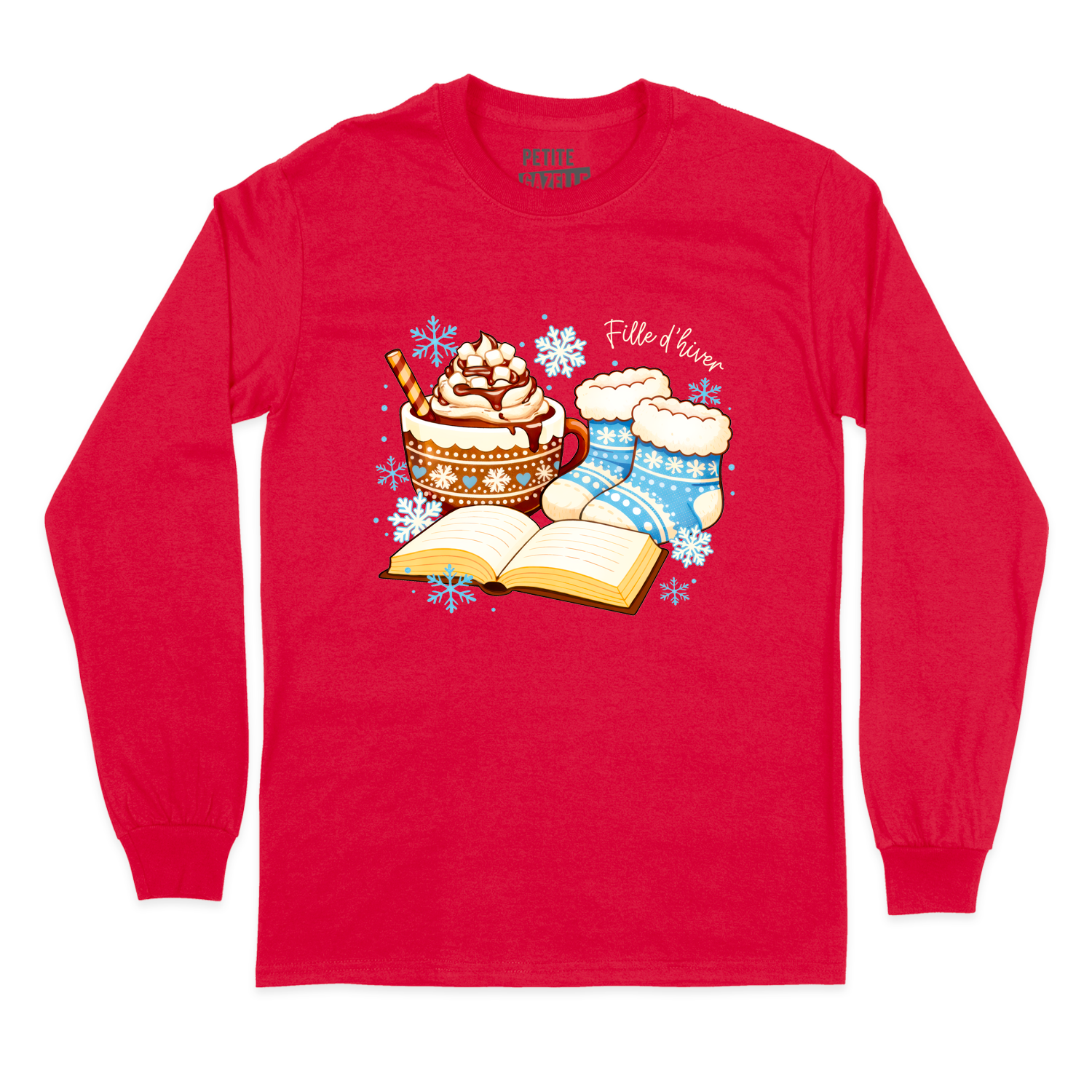 T-SHIRT À MANCHES LONGUES | Chocolat chaud et bas de laine