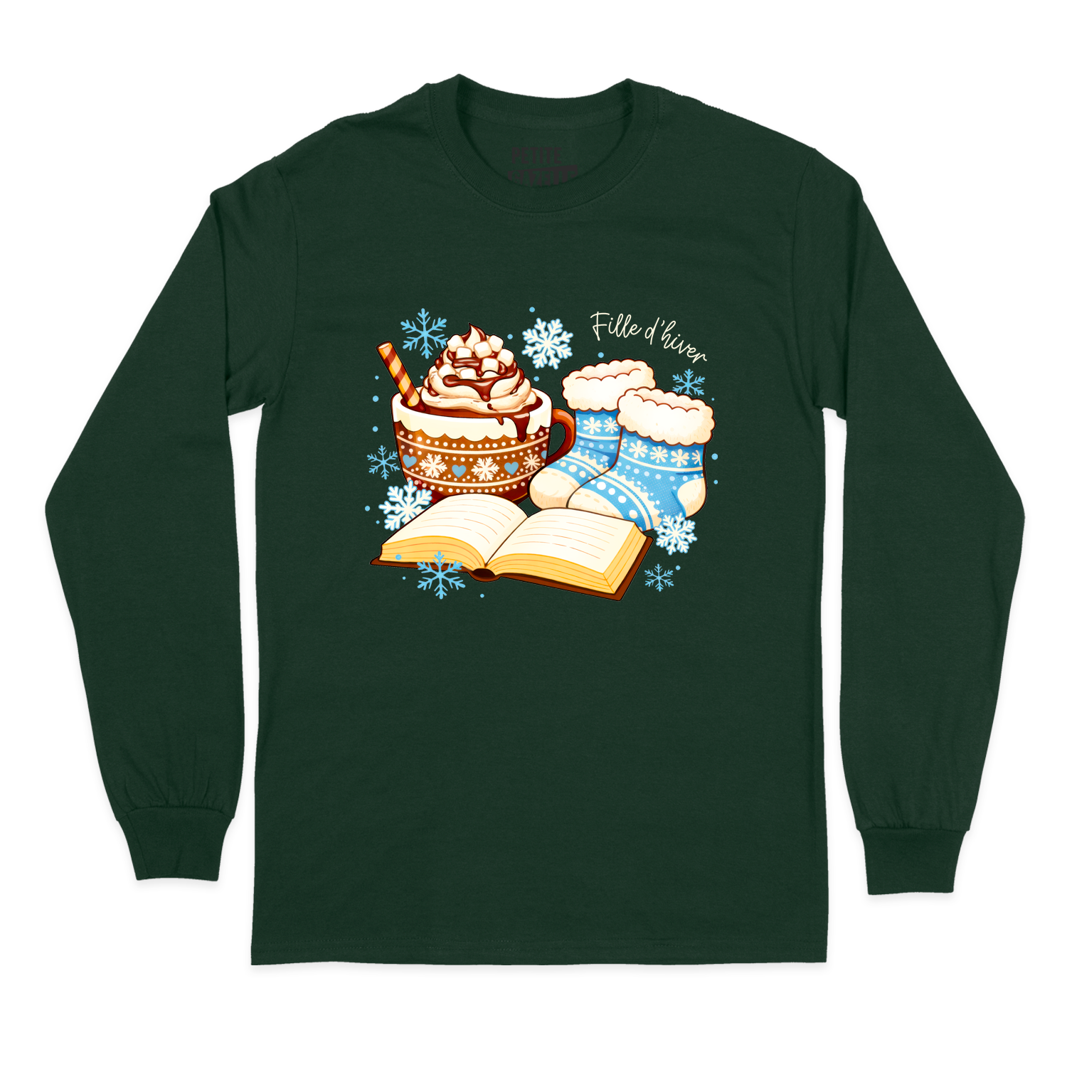 T-SHIRT À MANCHES LONGUES | Chocolat chaud et bas de laine