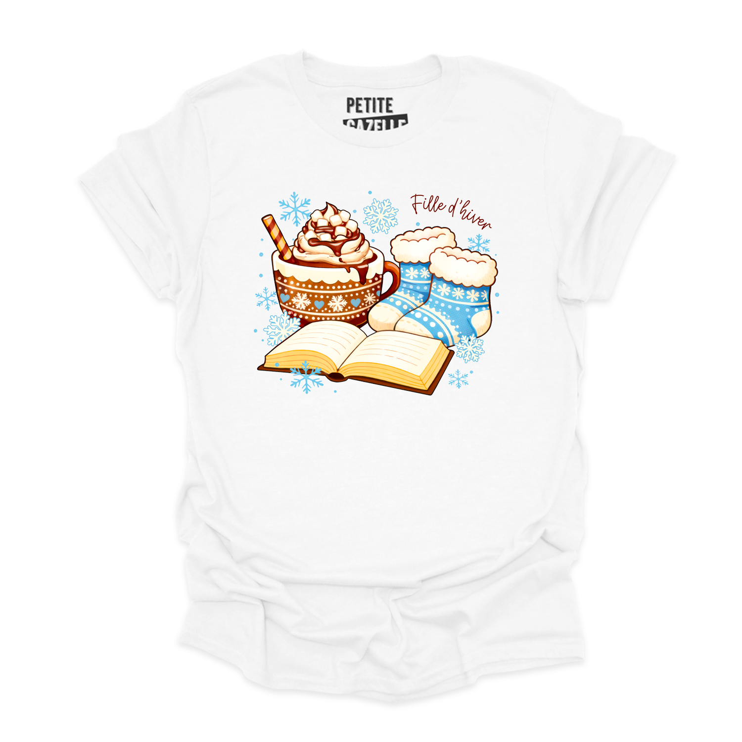 T-SHIRT COL ROND | Chocolat chaud et bas de laine