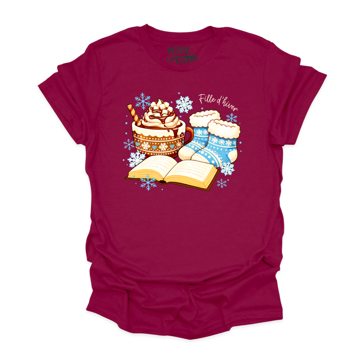 T-SHIRT COL ROND | Chocolat chaud et bas de laine