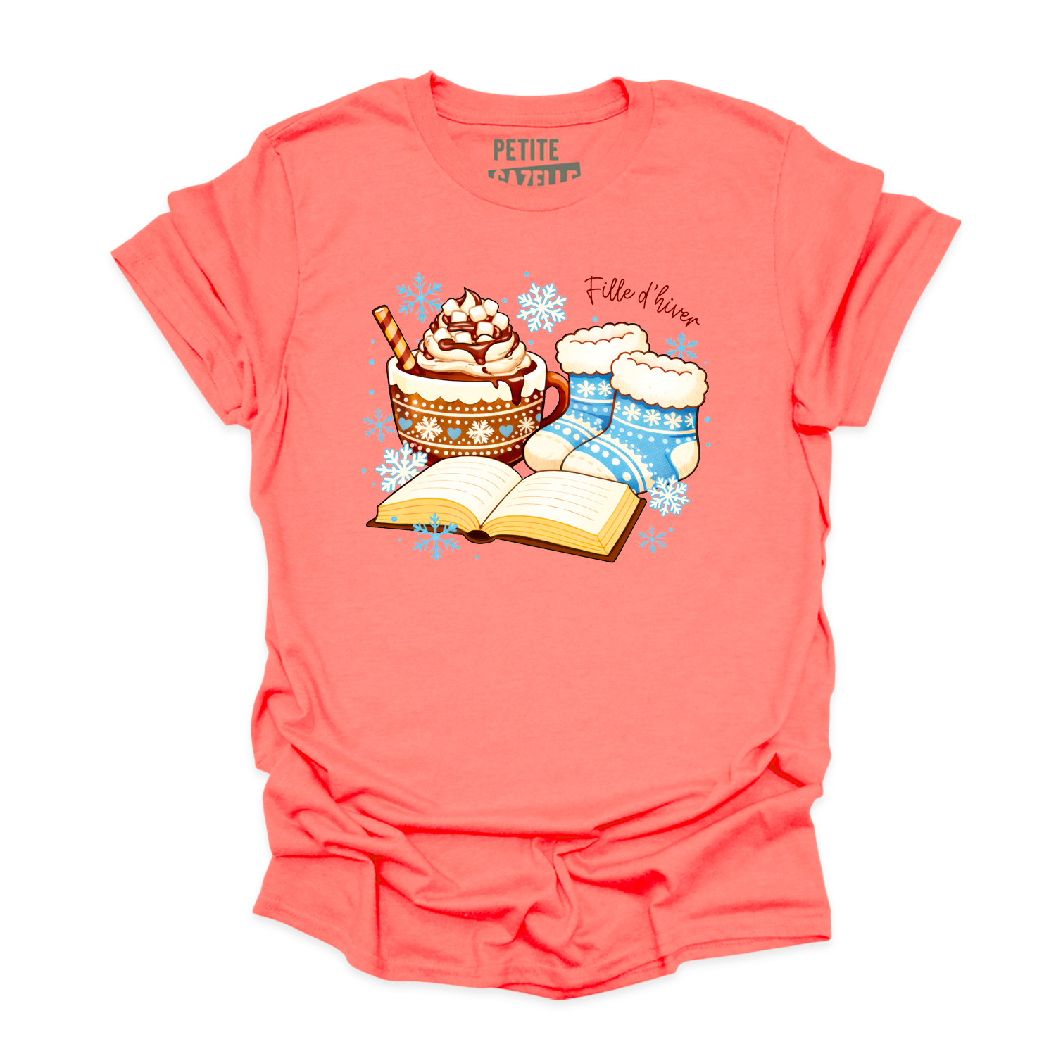 T-SHIRT COL ROND | Chocolat chaud et bas de laine