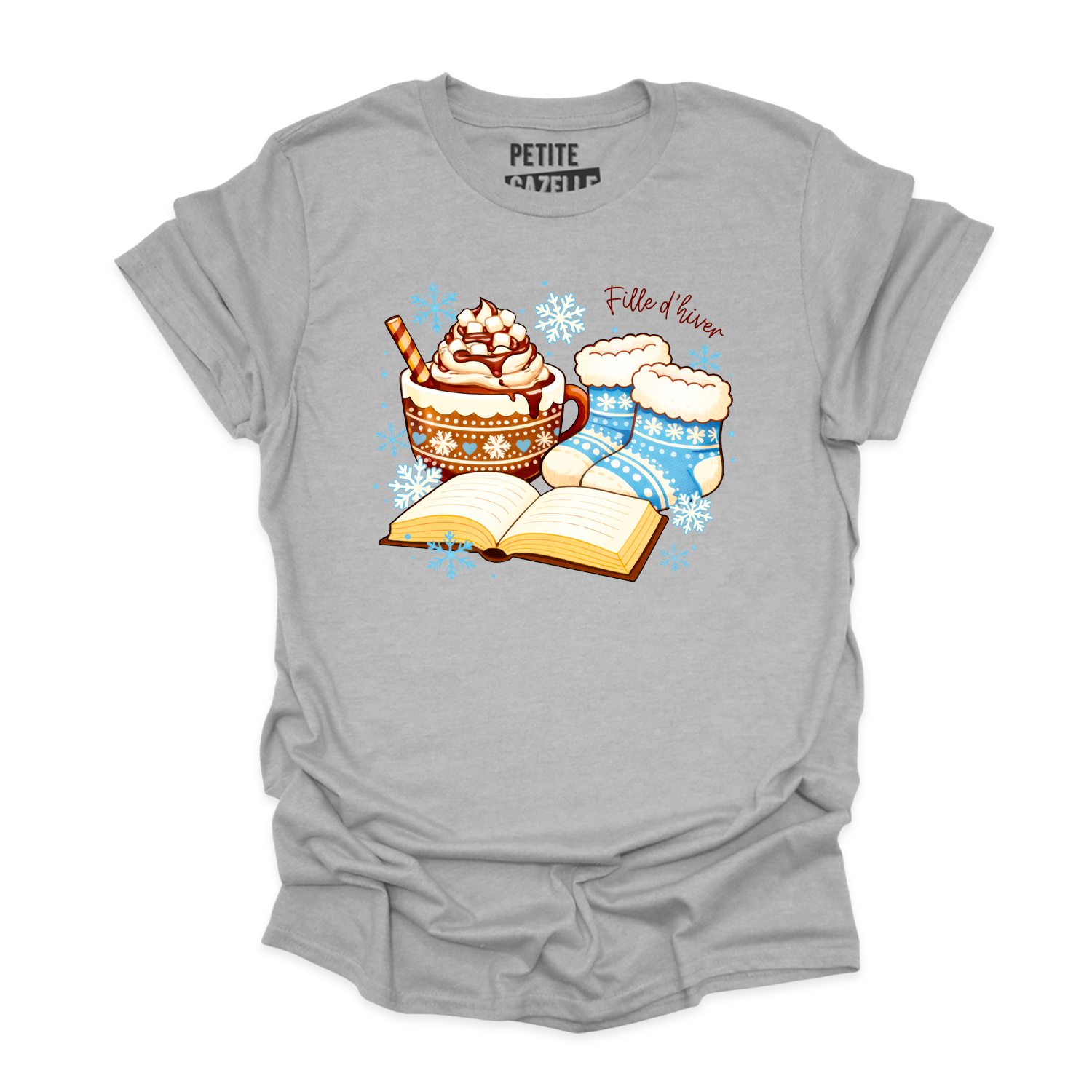 T-SHIRT COL ROND | Chocolat chaud et bas de laine