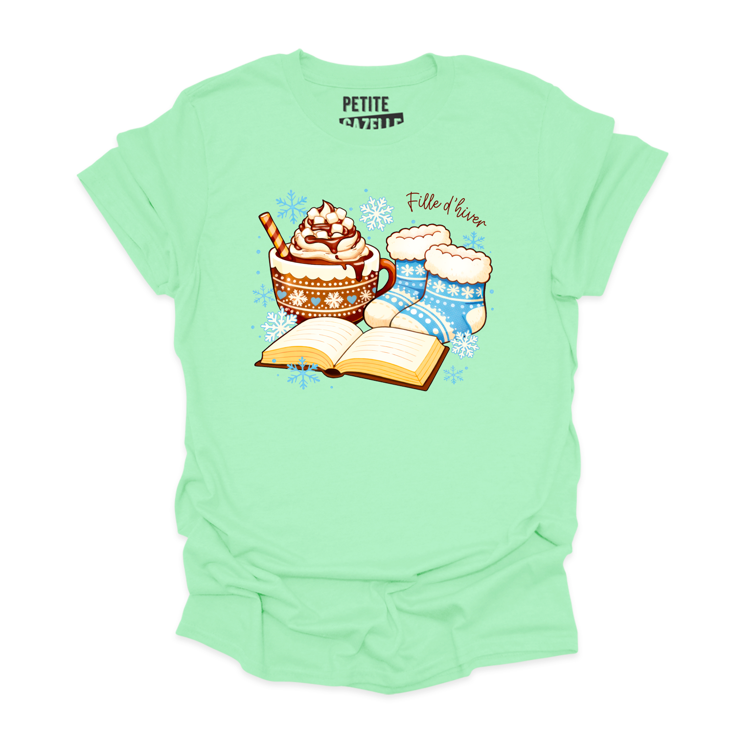 T-SHIRT COL ROND | Chocolat chaud et bas de laine