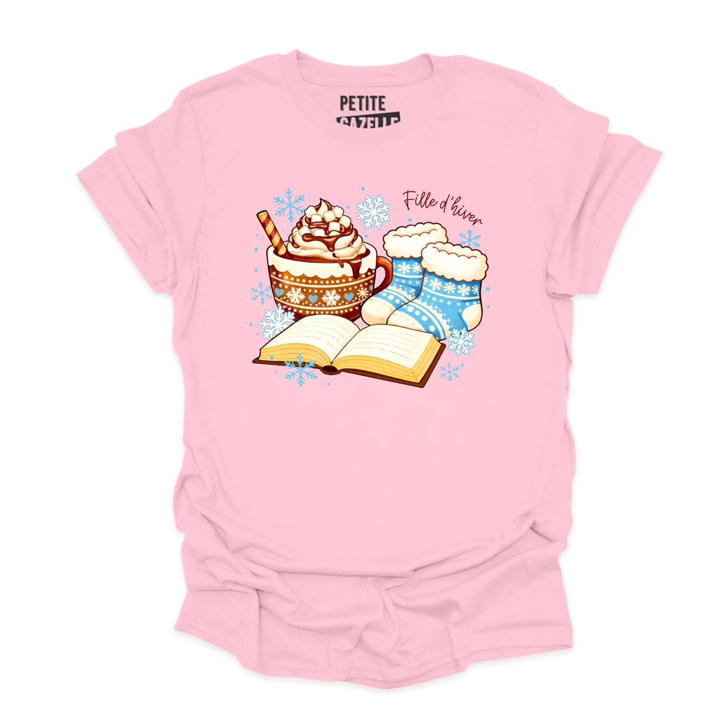 T-SHIRT COL ROND | Chocolat chaud et bas de laine