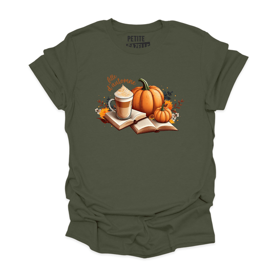 T - SHIRT COL ROND | Citrouille & Livres - T-shirt Unisexe Col Rond - Petite Gazelle Atelier