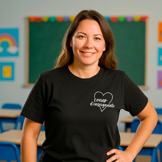 T-SHIRT COL ROND | Coeur d'enseignante