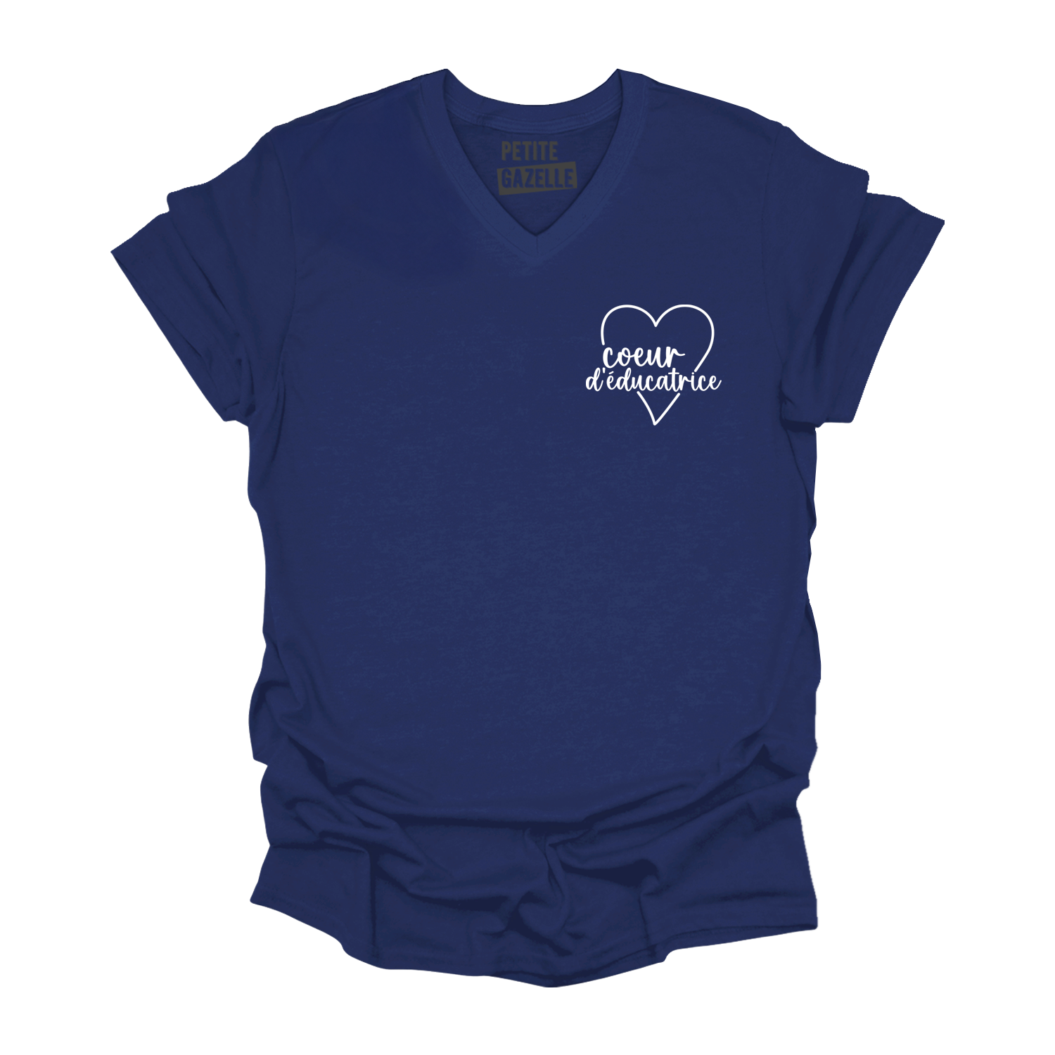 TSHIRT COL en V | Coeur d'éducatrice