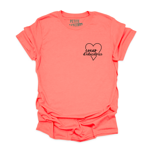 T-SHIRT COL ROND | Coeur d'éducatrice