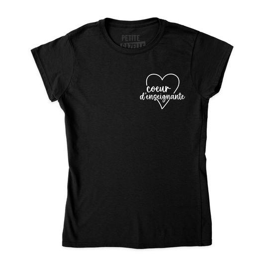 TSHIRT AJUSTÉ | Coeur d'enseignante - T-Shirt coupe ajustée - Petite Gazelle Atelier