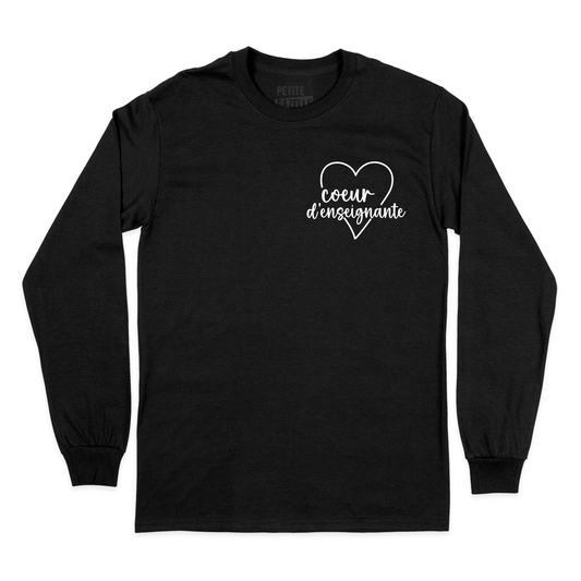 T - SHIRT À MANCHES LONGUES | Coeur d'enseignante - T-Shirt à manches longues - Petite Gazelle Atelier