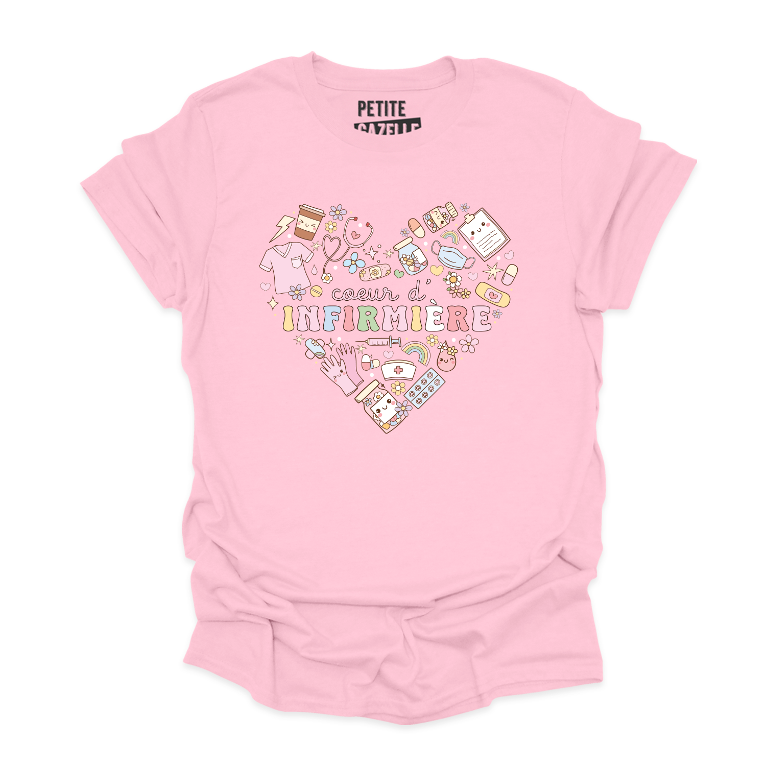 T-SHIRT COL ROND | Coeur d'infirmière