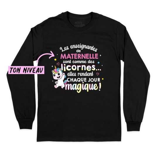 T-SHIRT À MANCHES LONGUES | Les enseignantes sont comme des licornes